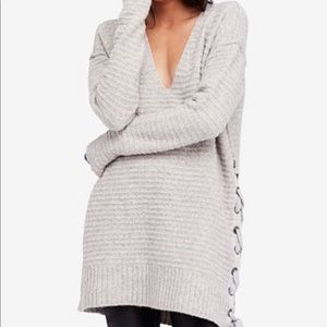 Free people lace up sweater dress